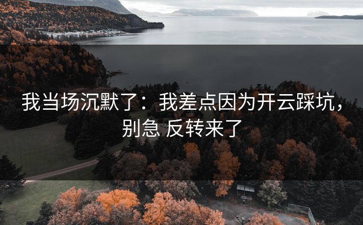 我当场沉默了：我差点因为开云踩坑，别急 反转来了