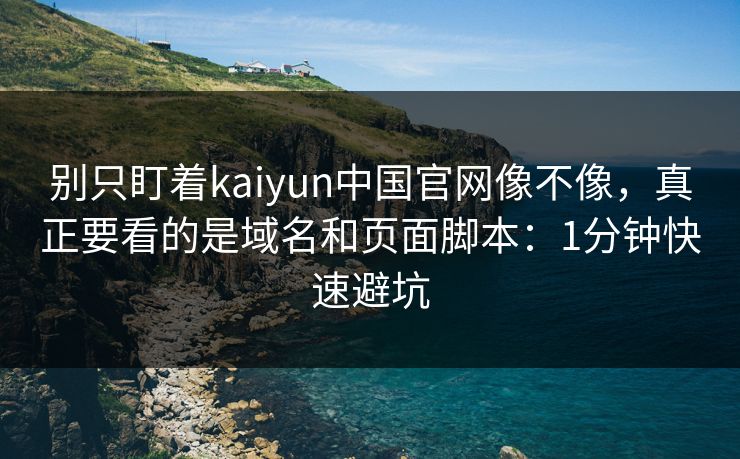 别只盯着kaiyun中国官网像不像，真正要看的是域名和页面脚本：1分钟快速避坑